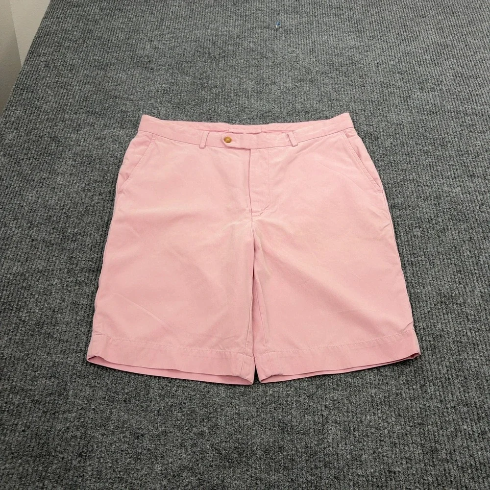 Fairway & Greene Shorts Mens 36 Pink Silk Cotton Blend Flat Front Golf Preppy